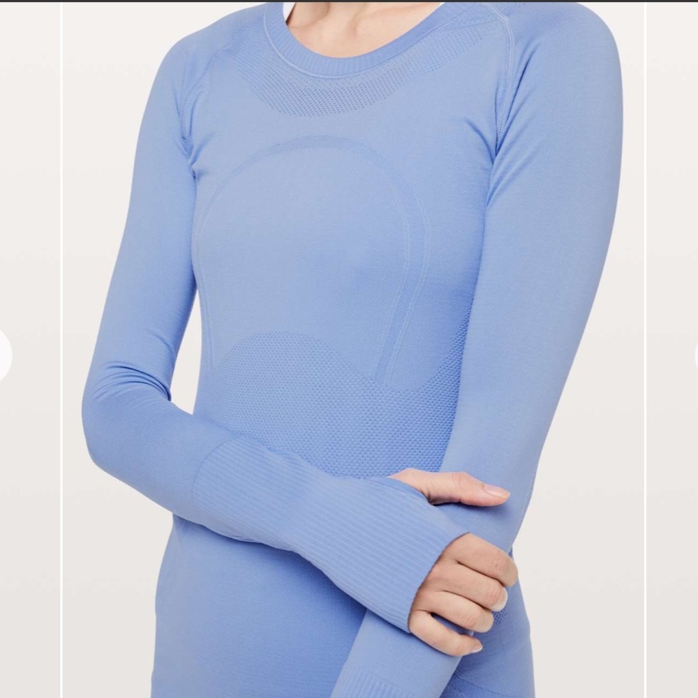 lululemon Swiftly Long Sleeve Seamless Top in Light Blue